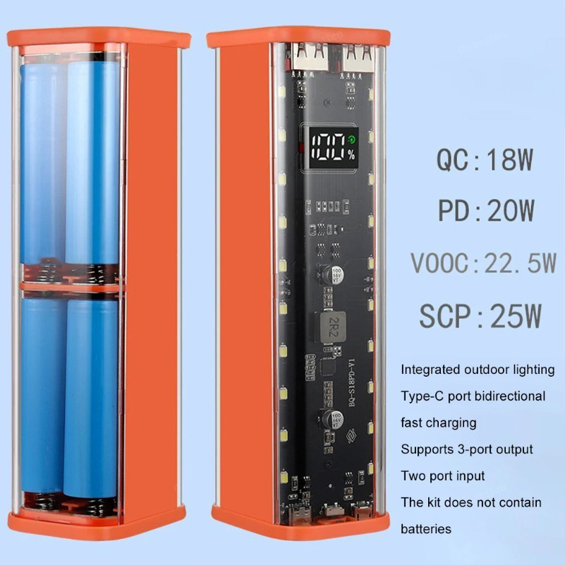 USB Type C Port Design 8X18650 - đánh giá và giá Power Banks